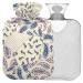 NAANLE hot water bottle with reference patchwork paisley flower transparent hot water bottle 1l heat bottle for menstrual cramps pain relief handfoot heat and cold therapy