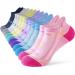 Niorasen sneakers socks women 39-42 35-38 socks women breathable anti-bubbles cotton 6 pair sports socks short padded multi athletic running socks 39-42 6 multicolored