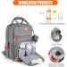Homfu Diaper Bag Backpack - Grey Mommy Hospital Baby Travel Backpack with Bottom Access - Buy Online on GoSupps.com