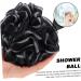 4pcs Charcoal Bath Ball Sponge - Men's Loofah Shower Pouf & Lace Mesh Cleaning Ball | Premium Body Scrubber - Buy Online on GoSupps.com