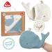 Fehn Baby Whale Bath Towel & Washing Glove Set - Organic Cotton Hooded Towel for Babies & Toddlers 0+ Months - Cute Whale Design Poncho - Buy Online on GoSupps.com