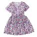 Girls Summer Dresses, Baby Clothes for Girls Short Sleeve Dinosaur Leopard Print Button Cute A Line Toddlers Outfits A-purple 3-4T