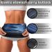Geyoga 2-Piece Waist Trimmer Set for Women - XX-Large Sweat Wrap Trainer in Blue for Bodybuilding | Adjustable and Comfortable - Buy Online on GoSupps.com
