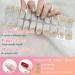 Semi Cured Gel Nail Wraps 22Pcs Glitter Silver Gel Nail Polish Strips Self-Adhesive Gold Lines Gel Nail Stickers Salon-Quality French Manicure Kit with with 2 Prep Pads Nail File & Wooden Stick - Buy Online on GoSupps.com