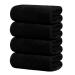 Tens Towels Large Bath Towels, 100% Cotton Towels, 30 x 60 Inches, Extra Large Bath Towels, Lighter Weight & Super Absorbent, Quick Dry, Perfect Bathroom Towels for Daily Use 4PK BATH TOWELS SET Black