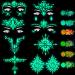 14 Sheets Glow in The Dark Face Jewels Body Gems and Chunky Glitter Noctilucent Face Gems Self Adhesive Luminous Face Stickers Rhinestone Tattoo for Halloween Party Makeup