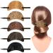 Leather Hair Clip with Stick Faux Leather Hair Barrette Hair Tie Leather and Stick Hair Slide Oval Shape Hair Pins Ponytail Holders Hair Accessories for Women Girls (Vintage Style,5) 5 Vintage Style