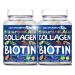 2 Bottles Marine Collagen Type1&3 1800mg & Biotin 10000mcg/serving Hyaluronic Acid Vitamins Minerals Botanicals |2432mg/serving| Hydrolyzed High Strength Peptides Supplement | Skin Hair Nails (2)