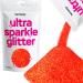 Hemway Premium Ultra Sparkle Glitter Multi Purpose Metallic Flake For Arts Crafts Nails Cosmetics Resin Festival Face Hair - Fluorescent Peach - Microfine (1/256 "0.004" 0.1mm) 100g / 3.5oz Fluorescent Peach Microfine - 100g