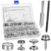 CreekCove Marine Canvas Snap Button Kit 228 Piece - Marine Grade Stainless Steel Snaps | Fabric Base Components and Snap Tools Included | DIY Canvas  Leather  and Upholstery Snap Fastener Repair Kit