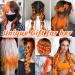 16Pcs Orange Clip in Hair Extensions 22 Inch - Colorful Highlights Hairpieces for Girls & Women - Heat-Resistant Synthetic Hair Accessories for Parties - Buy Online on GoSupps.com