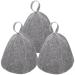 3 pieces of sauna hut felts sauna hat hats Filzhut sauna hut felt cap sauna cap shower cap bath cap shower hood for women and men (gray)
