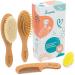 Baby Hair Brush and Comb Set for Newborn and Toddler - Wooden Brush with Soft Goat Bristles for Cradle Cap - Buy Online on GoSupps.com