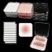 9Pcs Press On Nail Storage Box in 3 Colors False Nails Acrylic Display Case with 9Pcs Fake Nails Display Cards and 20Pcs Adhesive Double Sided Tape for Nail Art Home Salon Packaging Use