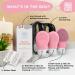 Silicone Travel Bottles Set with Face Scrubber - Leakproof, TSA Approved, BPA Free - Light Pink - Buy Online on GoSupps.com