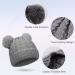 Baby Girls Double Pom Pom Bobble Hat - Toddler Winter Beanie for Kids 1-6Y, Grey - Buy Online on GoSupps.com