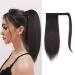 FESHFEN Straight Ponytail Extension Natural Long Ponytails Wrap Around Clip in Pony Tails Hair Piece Synthetic Hairpieces for Women Girls Medium Brown 14 inch 14 Inch (Pack of 1) Medium Brown 6#-Wrap Around