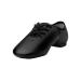 Linodes Leather Lace Up Unisex Jazz Shoe for Women and Men's Dance Shoes 5.5 Women/5 Men Black