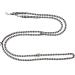 Lightweight Double Linen Dog Leash for Small Dogs up to 15 kg - 4-Way Adjustable (2.40m 2.80m 3.50m) in Dallas Black Silver - Buy Online on GoSupps.com