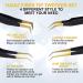 HADIZ Set of 4 Fiber Tip Diamond Grip Eyelash Extensions Tweezers - Japanese Stainless Steel Lash Tweezer (Black) - Buy Online on GoSupps.com