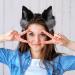 Furry Fox Wolf Cat Ears Headwear for Halloween Costume Party - Grey Black - Buy Online on GoSupps.com