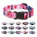 Suredoo dog collar adjustable soft & comfort nylon dog collar for small medium-sized dog puppies (M pink flower) m (neck circumference 33-55 cm width 2 cm) pink flower
