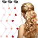 3 Pcs Valentine's Day Hair Extensions Acrylic Love Heart Bead Streamline Decorative Hair Clip DIY Cute Heart Hair Accessories Invisible Hair Side Comb for Women Girls  Light Pink  Rose Red  Bright Red