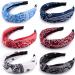 Duufin 6 Pieces Top Knot Headband Paisley Boho Headbands Vintage Cross Knotted Headbands Twisted Knot Headbands for Women and Girls Classic Color