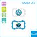 MAM Air Silicone Pacifier Set of 2 - Extra Light & Tooth-Friendly | 6-16 Months | Blue Smiley Design with Pacifier Box - Buy Online on GoSupps.com