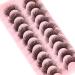 MilyBest 20mm Cat Eye False Eyelashes 10 Pairs - Fluffy Wispy D Curl Volume Natural Look Sets - Faux Mink A-Cat Eye Strip Lashes - Buy Online on GoSupps.com