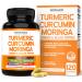 Turmeric Curcumin Supplement with Black Pepper Ginger Moringa (10:1 Equivalent 3000 mg Per Serving Made with 95% Curcuminoids) Third Party Tested Non-GMO Gluten Free - USA Made - (120 Capsules)