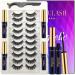 Magnetic Eyelashes Magnetic Lashes Natural Looking 10 Pairs Reusable Magnetic Eyelash kit with Applicator - Upgraded Long Lasting - Easy Magnetized Eyelashes (4 Tube of Liner)