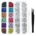 4968Pcs Rhinestones for Nail Art Glass Crystals,6 Size(ss4-ss16) Nail Gems Flatback Rhinestone for Crafts,Jewels Diamonds Stone Kit with Picking Pen and Tweezers(Mixed+White) B 12 Grid Mixed+12 Grid White