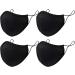 Face Masks for Women and Kids Black Cotton Washable Reusable Masks Breathable Face Covers with Adjustable Earloops - Buy Online on GoSupps.com