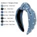 YETASI Blue Denim Pearl Knotted Headband for Women - Comfy & Classy Top Knot Style - Fashionable & Versatile Denim Headband - Buy Online on GoSupps.com