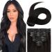 UK Fashion Shop Straight Hair Extensions Clip In Full Head 8 Strands for Women 50cm 105g 1B# Natural Black