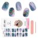 EBANKU 20 PCS Gel Nail Strips Gel Nail Strips Full Wraps Adhesive Gel Nail Stickers with Nail File and Stick(UV/LED Lamp Required)-1 # 1