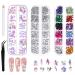 Flat Back Nail Gem Tikplus Nail Rhinestones with Pick Up Tweezer and Picker Dotting Pen AB Nail Crystals and Gemstones Stick On Gems for Nail Art Craft Face Teeth Nail Gem 02