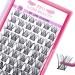 Cluster Lashes 72 Pcs Lash Clusters DIY Eyelash Extension Individual Lashes Into You-02 D-8-16 mix Thin Band Easy to Apply at home Lashes 8-16 mix Into You-02