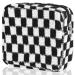 CekPo Sanitary Napkin Storage Bag Menstrual Pad Zipper Bag Checkered Portable Period Bag Panty Liners Tampon Storage Pouch for Teen Girls Women Ladies Daily Use Storage Purse Travel Black