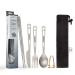 Titanium Utility Cutlery Set & Titanium Chopstick, Strong Lightweight (Ti), Healthy 4 Piece Chopsticks Knife Fork Spoon Set for Indoor/Outdoor Use in Waterproof Cloth Case 4-Piece Cutlery Set Standard