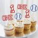Gyufise 24Pcs Baseball 1st Birthday Cupcake Toppers Glitter First Birthday Baseball One Cupcake Picks Decorations for Baseball Sports Theme Baby Shower 1st Birthday Party Supplies Red D Red-24pcs - Buy Online on GoSupps.com