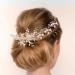 5 Pieces Bridal Rhinestone Hair Pins Wedding Hair Clips Bridal Hair Piece Light Rose Gold Flower Leaves with Artificial Pearl Hair Barrette for Wedding Hair Accessories (Light Rose Gold) - Buy Online on GoSupps.com