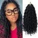 Goddess Locs Crochet Hair 10 Inch 7 Packs River Locs Short Curly Faux Locs Crochet Hair for Women Pre Looped Crochet Braids with Curly Hair Boho Hippie Locs Synthetic Hair Extensions (1B) 10 Inch (Pack of 7) 1B