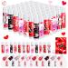 50 Set Valentines Party Favors Galentines Day Gifts Valentine Lip Balms Gloss Bulk for Women 6 Assorted Flavors Chapstick with Organza Bags and Cards for Wedding Bridal Shower Birthday 50valentine