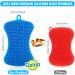Silicone Sponge Dish Washing Kitchen Gadgets Brush (3 Pack) Blue+Grey+Green - Geloo - Buy Online on GoSupps.com
