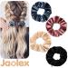 Jaolex 4 Pack Hair Scrunchies with Zipper Pocket - Velvet Elastic Hair Bands - Buy Online on GoSupps.com