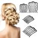4 Piece Hair Fork Clip Vintage Hair Side Combs U Shape Teeth Alloy Paint Hair Pin Hair Clip Stick Includes Small and Large Hair Side Combs Updo Combs Hairstyle Hair Accessories for Women Girls, Black