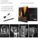 Night View Rainbow Scratch Art Painting Paper Set for Kids & Adults - A4 Size | Engraving Craft Kit with 4 Sheets, Drawing Pen, and Clean Brush - Lion, Tiger, Leopard, Wolf Designs - Buy Online on GoSupps.com