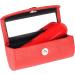 ARTISENIA Mother's Day Gifts Maroon Color Leather Lipstick Case Holder - Organizer Bag for Purse- lipstick holder- Durable Soft Finished Leather -Cosmetic Storage Kit With Mirror Pink